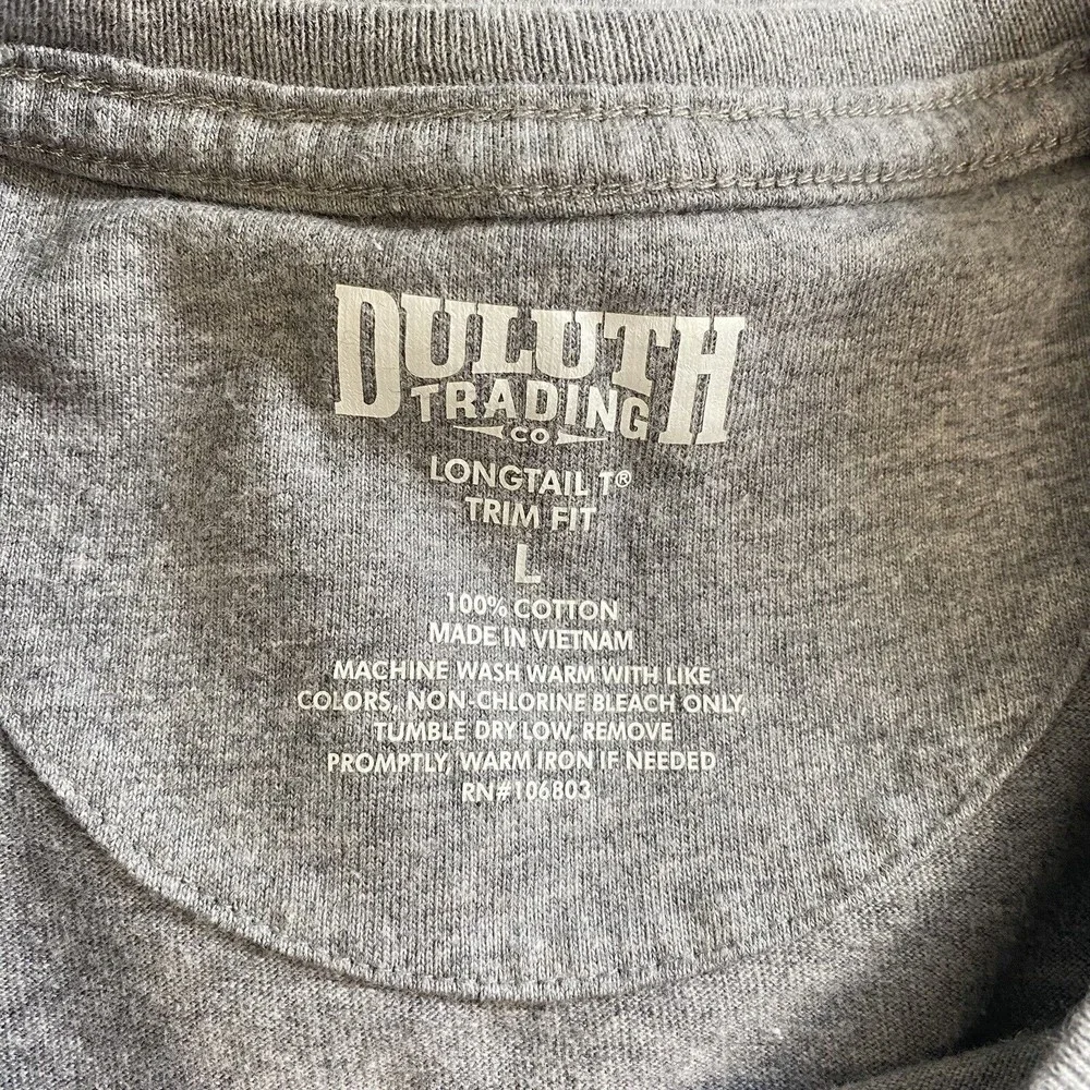 Duluth Trading Co Mens Longtail T Trim Fit Short Sleeve T-shirt Gray Size Large